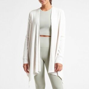 Athleta Solstice‎ Wrap Women's XS Cream Merino Wool Blend Cardigan Athleisure